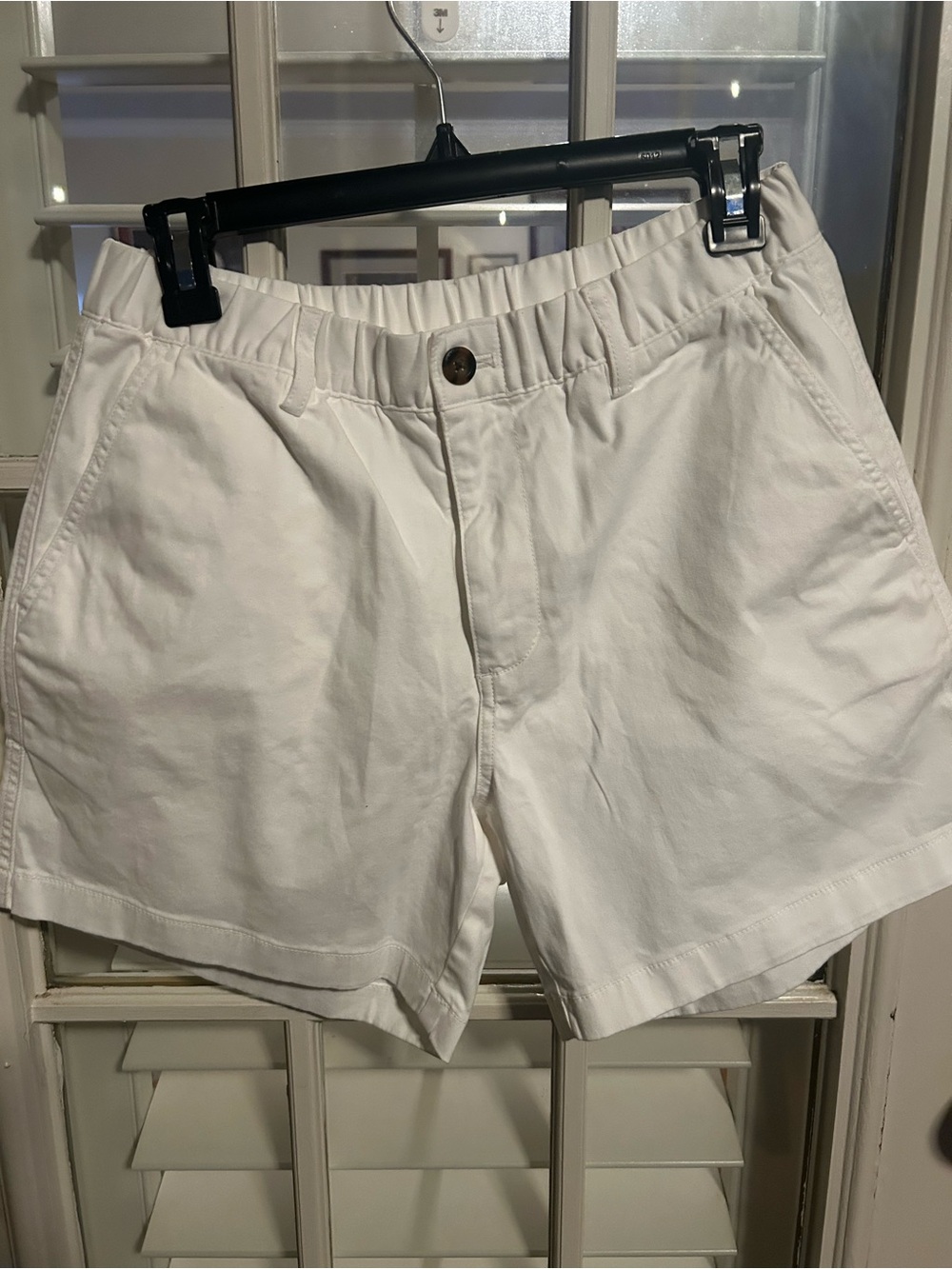 Women's Elastic-Waist White Cotton Bermuda Shorts